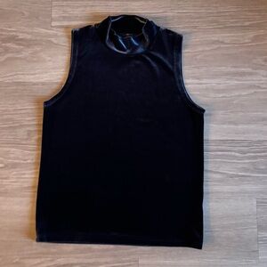 J.Crew Mock Neck Sleeveless Velvet Tank Top Blue
